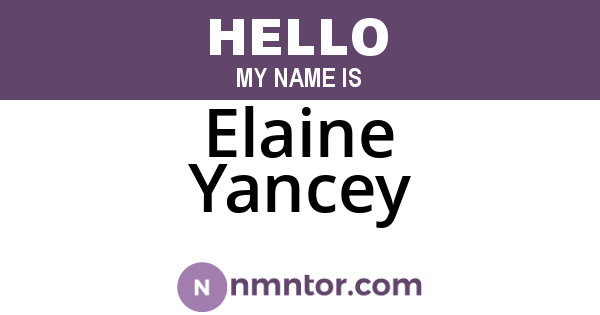 Elaine Yancey