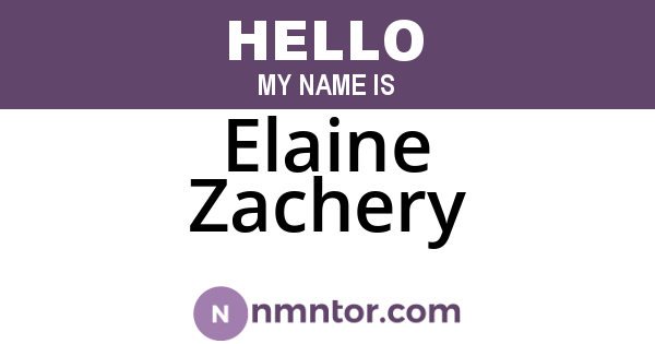 Elaine Zachery