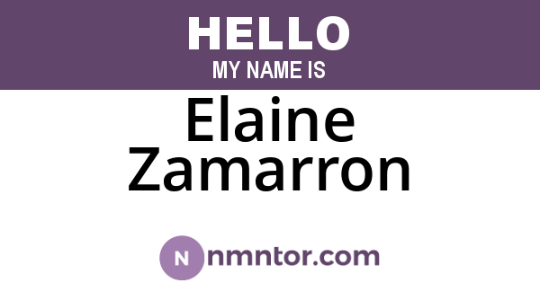 Elaine Zamarron