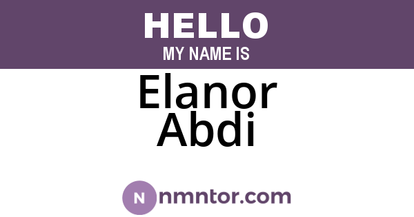 Elanor Abdi