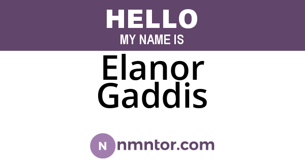 Elanor Gaddis