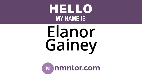 Elanor Gainey