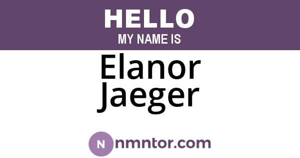 Elanor Jaeger