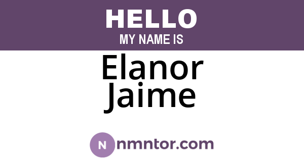 Elanor Jaime