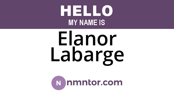 Elanor Labarge