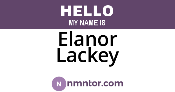 Elanor Lackey