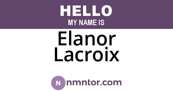 Elanor Lacroix