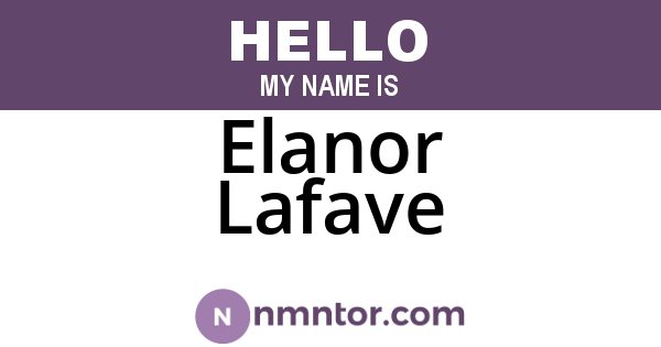 Elanor Lafave