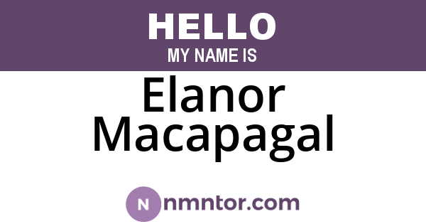 Elanor Macapagal