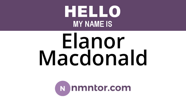 Elanor Macdonald