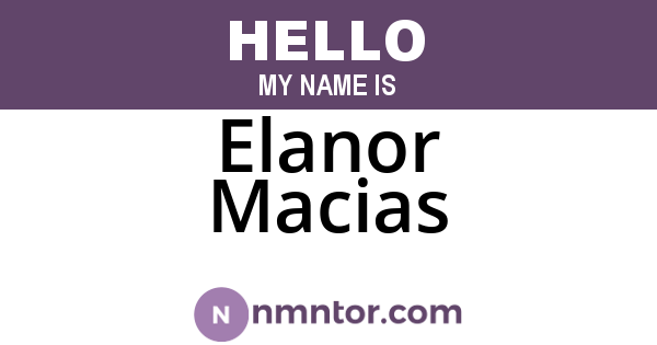 Elanor Macias