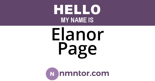 Elanor Page