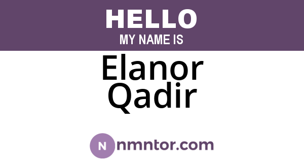 Elanor Qadir