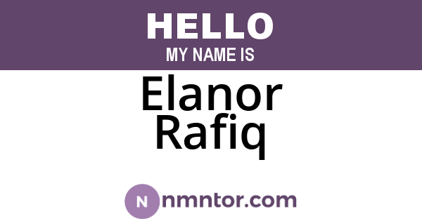 Elanor Rafiq