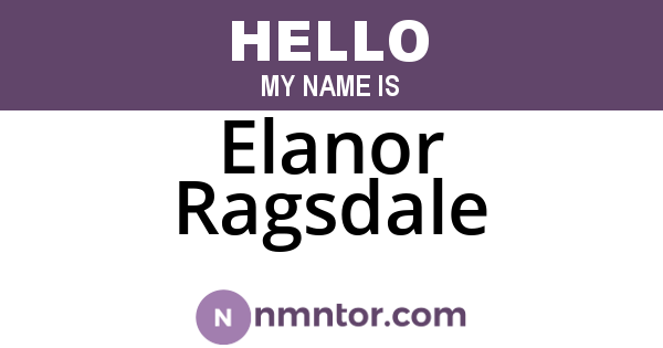 Elanor Ragsdale