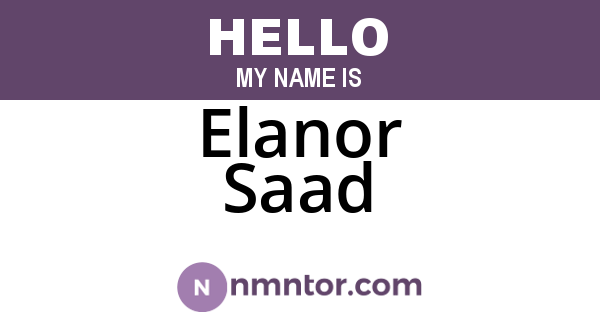 Elanor Saad