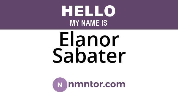 Elanor Sabater