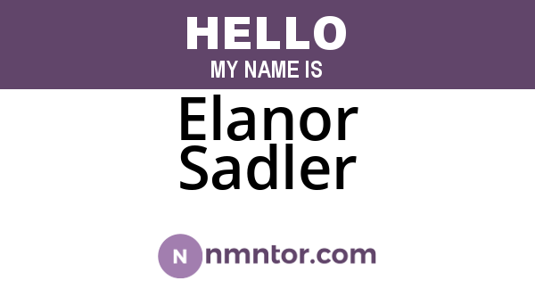 Elanor Sadler