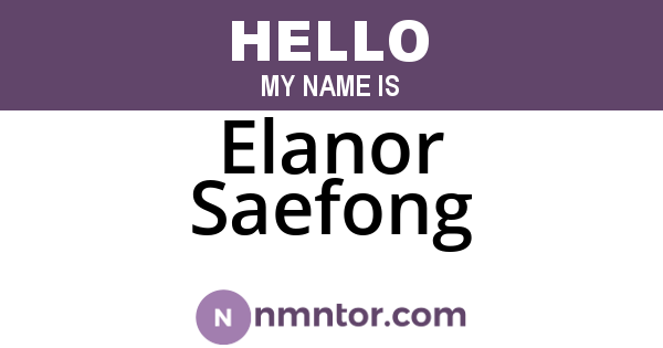 Elanor Saefong
