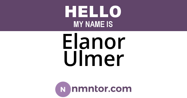 Elanor Ulmer