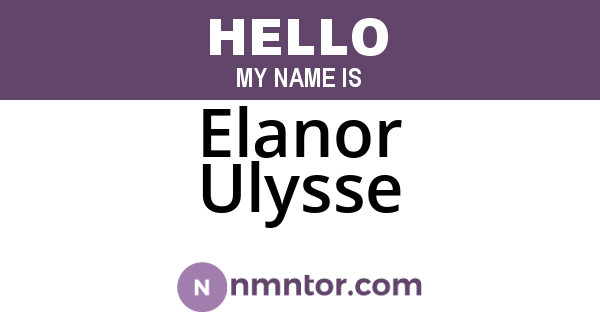 Elanor Ulysse
