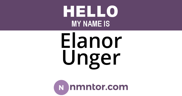 Elanor Unger