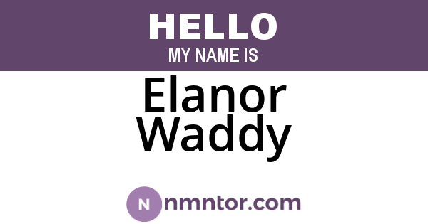 Elanor Waddy