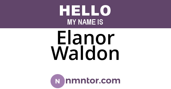 Elanor Waldon