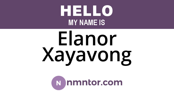 Elanor Xayavong