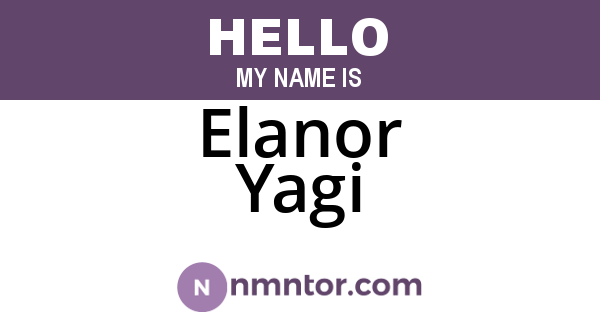 Elanor Yagi