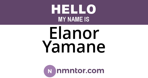Elanor Yamane