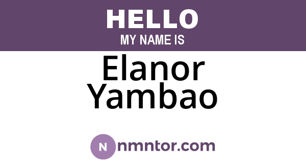 Elanor Yambao