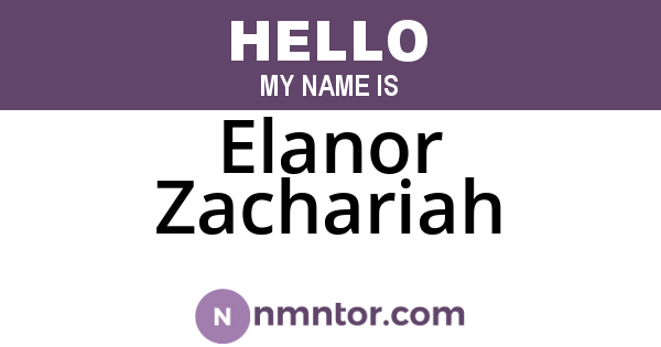 Elanor Zachariah