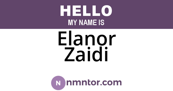 Elanor Zaidi