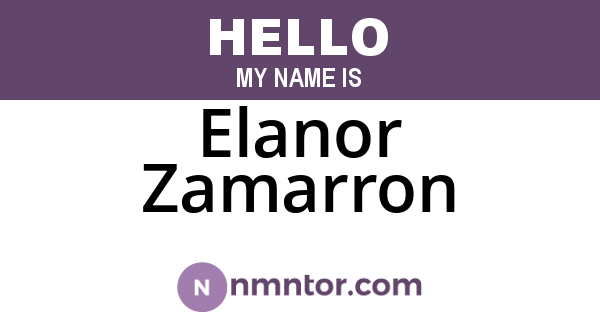 Elanor Zamarron