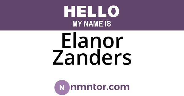 Elanor Zanders
