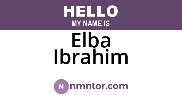 Elba Ibrahim
