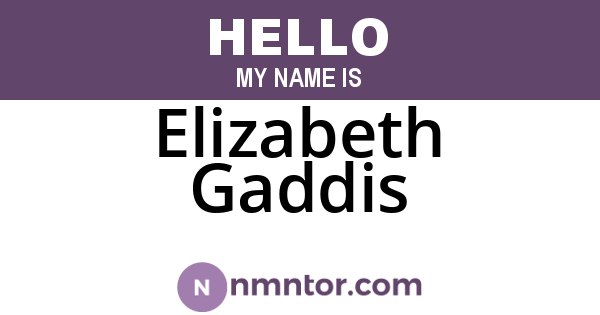Elizabeth Gaddis