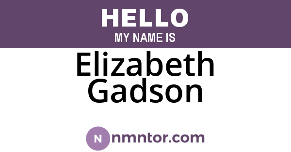 Elizabeth Gadson