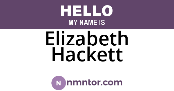 Elizabeth Hackett