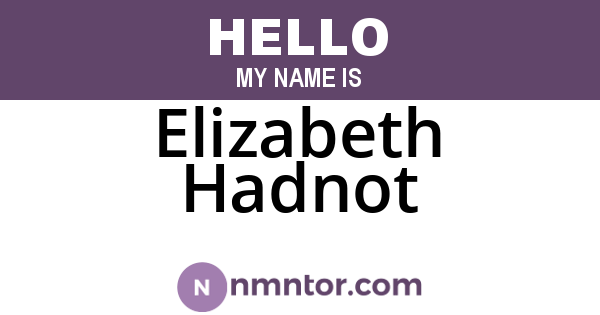 Elizabeth Hadnot