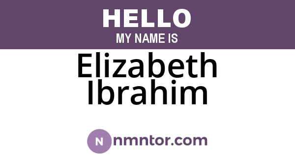 Elizabeth Ibrahim