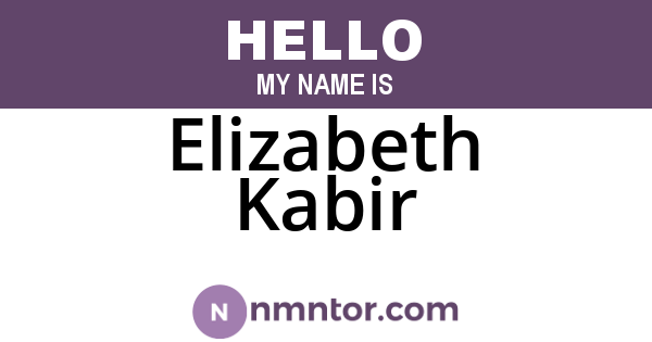 Elizabeth Kabir