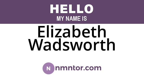 Elizabeth Wadsworth