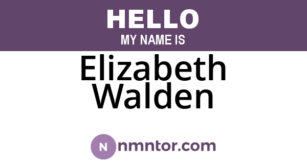 Elizabeth Walden