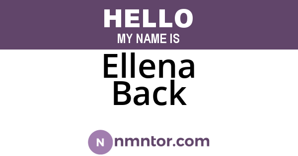 Ellena Back