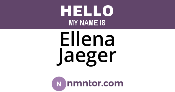Ellena Jaeger