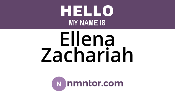 Ellena Zachariah