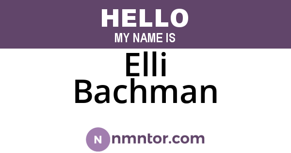 Elli Bachman
