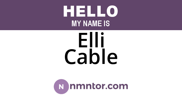 Elli Cable